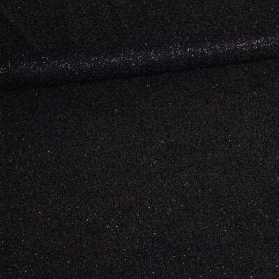 Stretch mesh glitter stof zwart