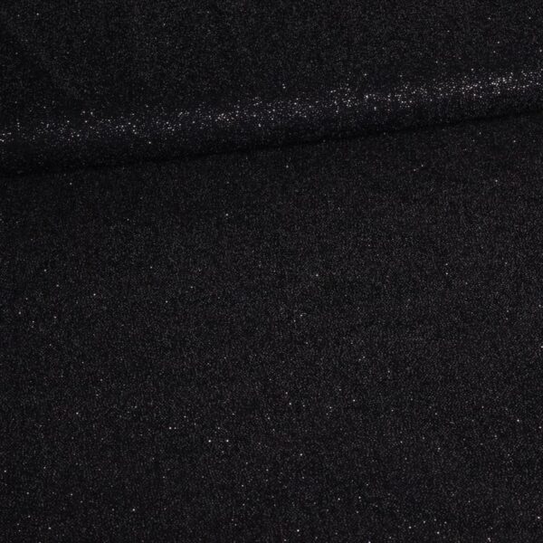Stretch mesh glitter stof zwart