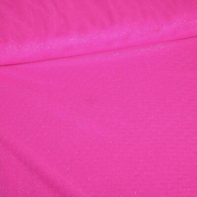 Stretch mesh glitter stof fuchsia