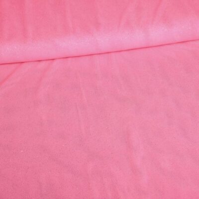Stretch mesh glitter stof roze