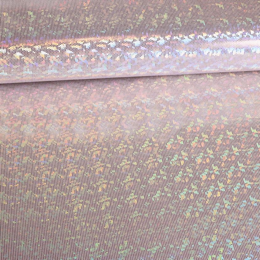 Mystique Deluxe foil hologram stof oud roze