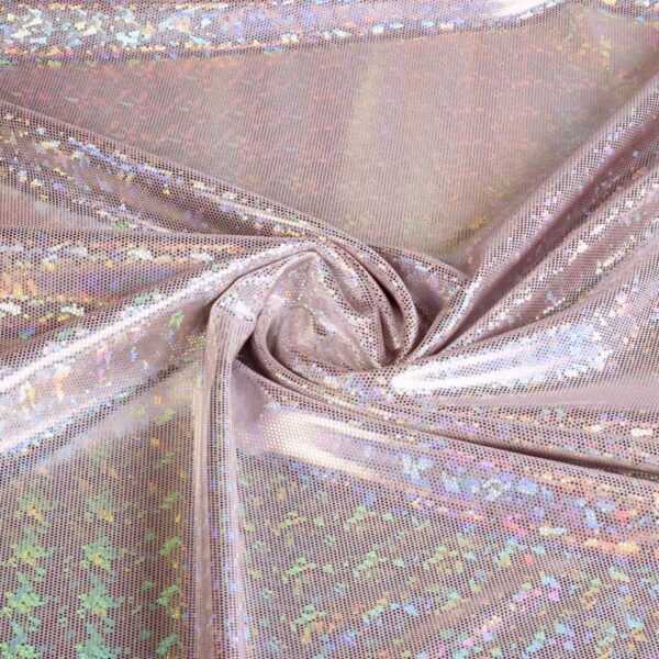 Mystique Deluxe foil hologram stof oud roze