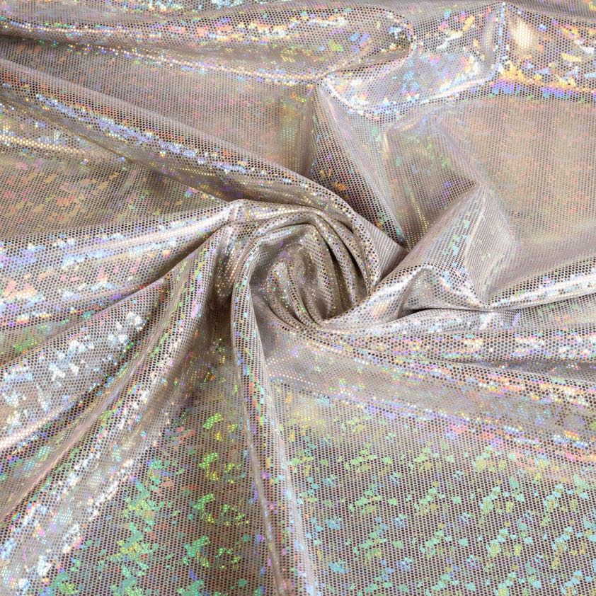 Mystique Deluxe foil hologram stof ecru