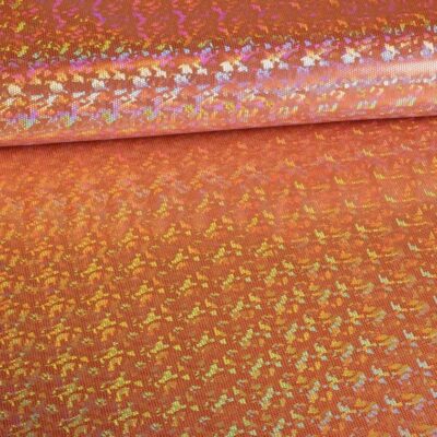 Mystique Deluxe foil stof hologram oranje