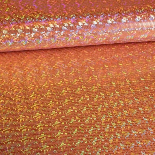 Mystique Deluxe foil stof hologram oranje