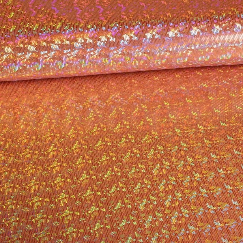 Mystique Deluxe foil stof hologram oranje