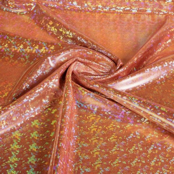 Mystique Deluxe foil stof hologram oranje