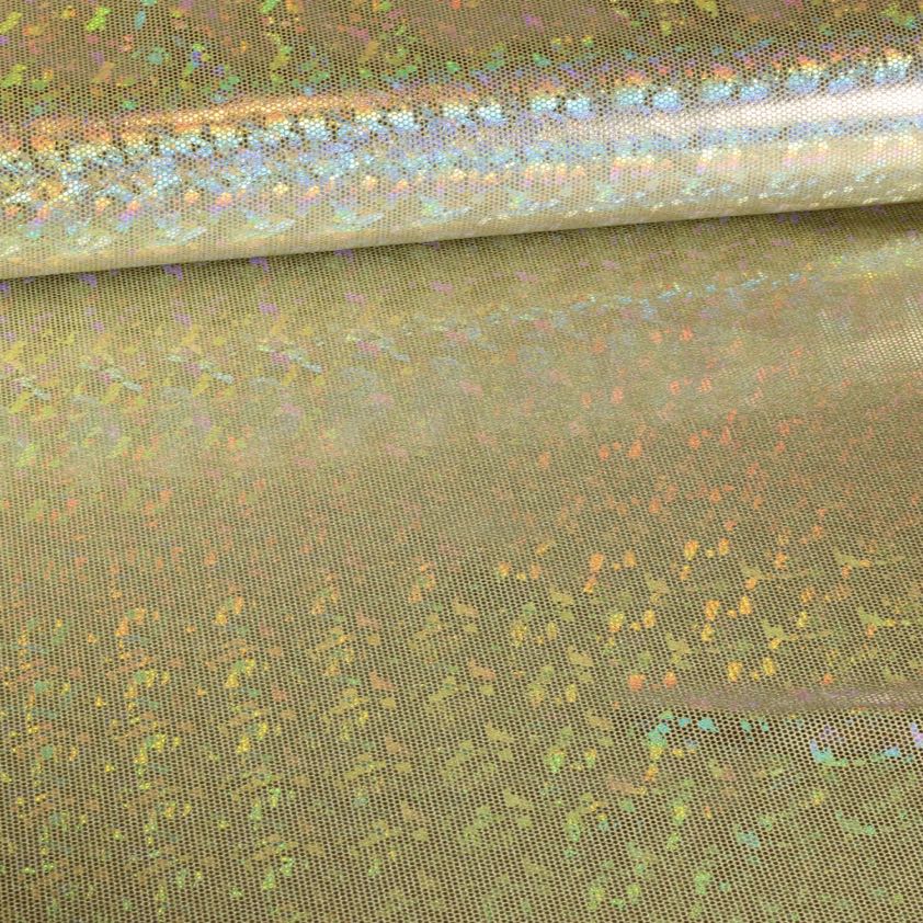 Mystique Deluxe foil stof hologram goud