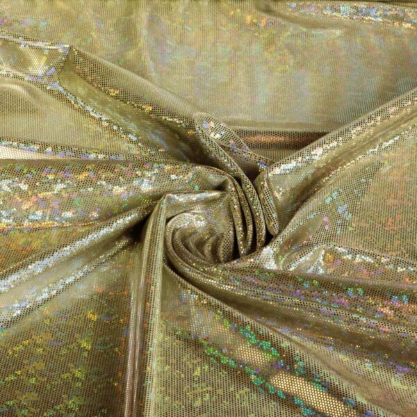Mystique Deluxe foil stof hologram goud