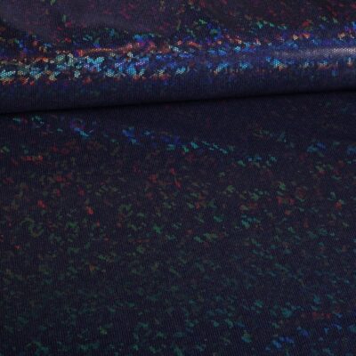 Mystique Deluxe foil hologram stof donkerblauw