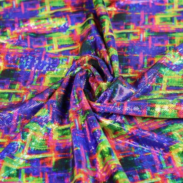 Foil fantasie ruit hologram stof
