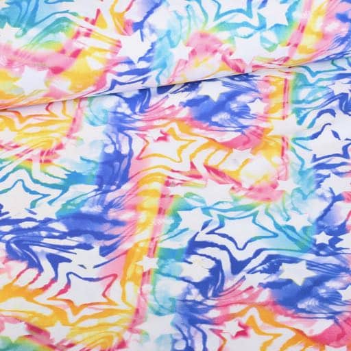 Stretch 4 way stof ster multicolor
