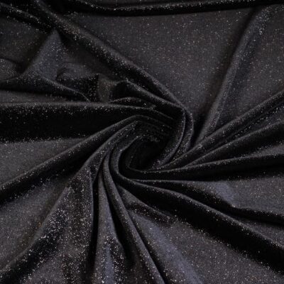 Velvet stof zilver glitter zwart