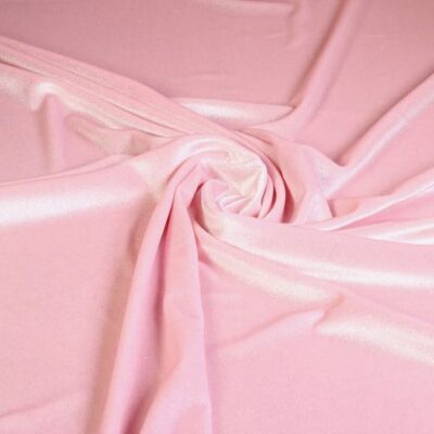 Velvet stof zilver glitter roze