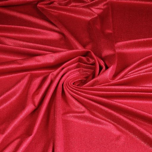 Velvet stof zilver glitter rood