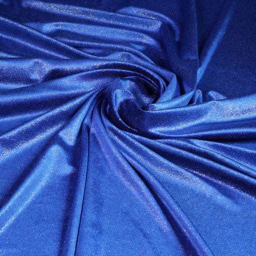 Velvet stof kobalt zilver glitter