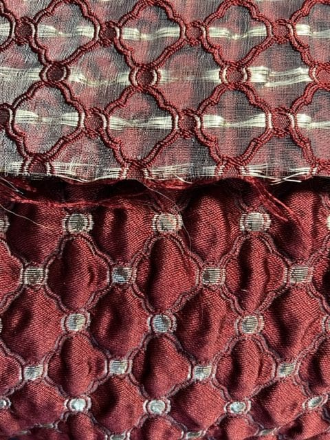 Jacquard barok stof bordeaux zilver