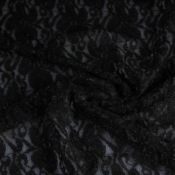 Kant stretch glitter zwart