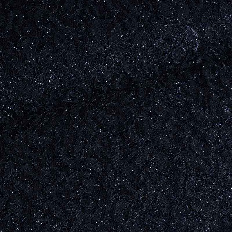 Kant stretch glitter donkerblauw