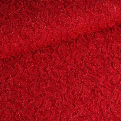 Kant stretch glitter rood