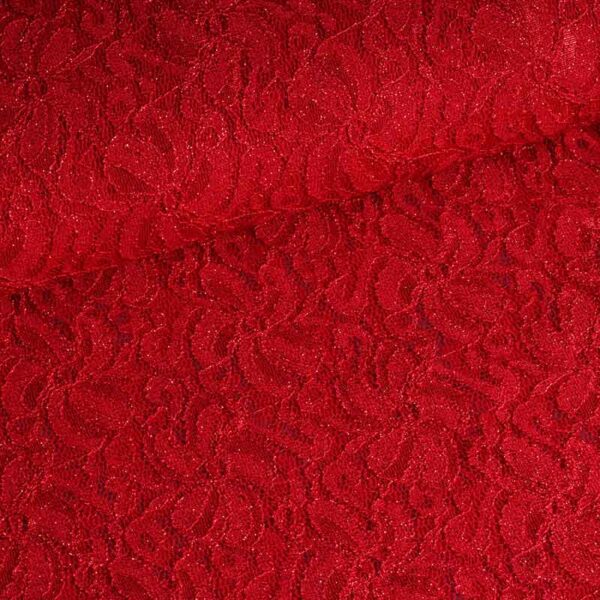 Kant stretch glitter rood