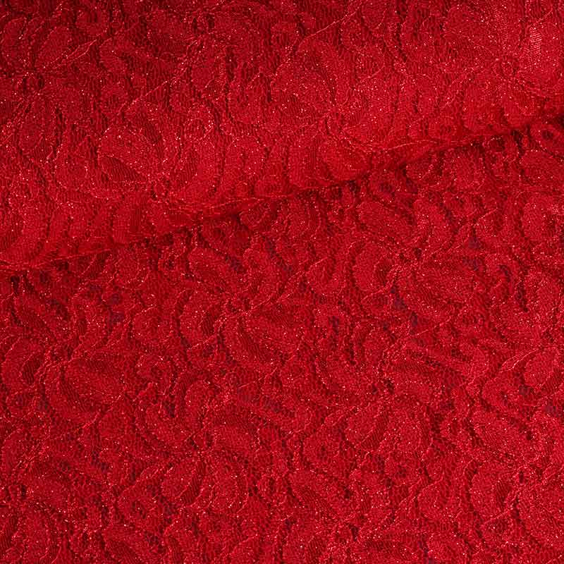 Kant stretch glitter rood