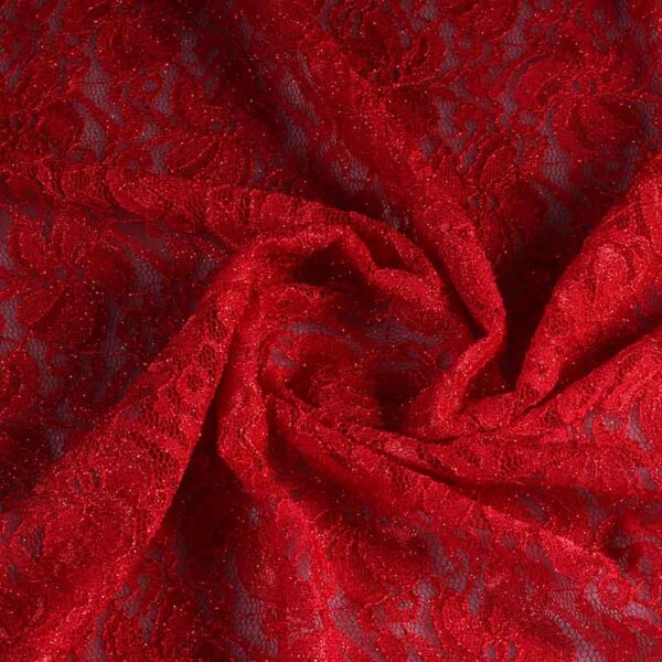Kant stretch glitter rood