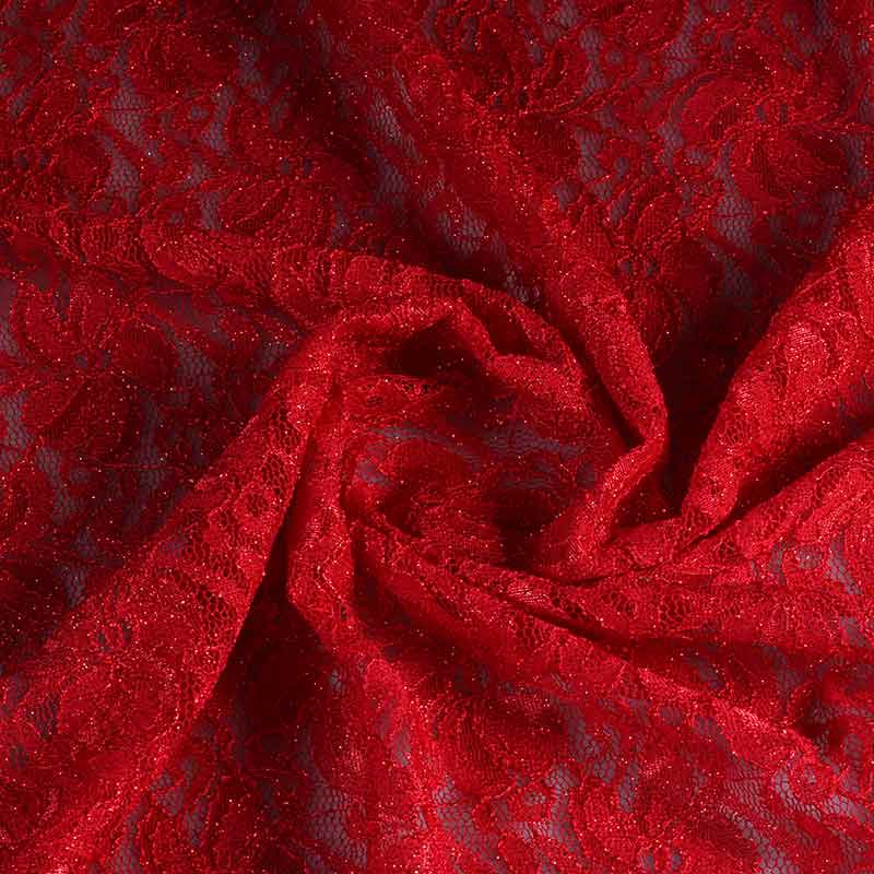 Kant stretch glitter rood