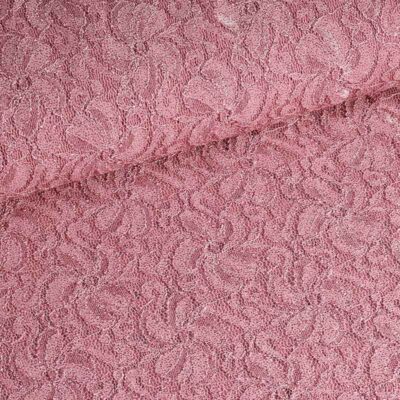Kant stretch glitter oud roze