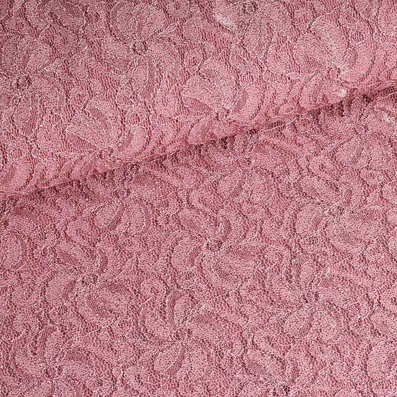 Kant stretch glitter oud roze