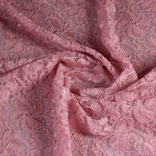 Kant stretch glitter oud roze