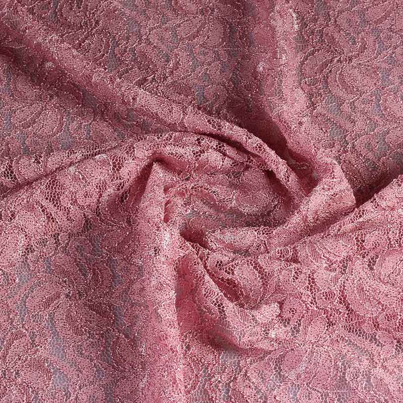 Kant stretch glitter oud roze