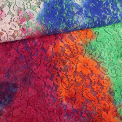 Kant stretch stof tye dye multicolor