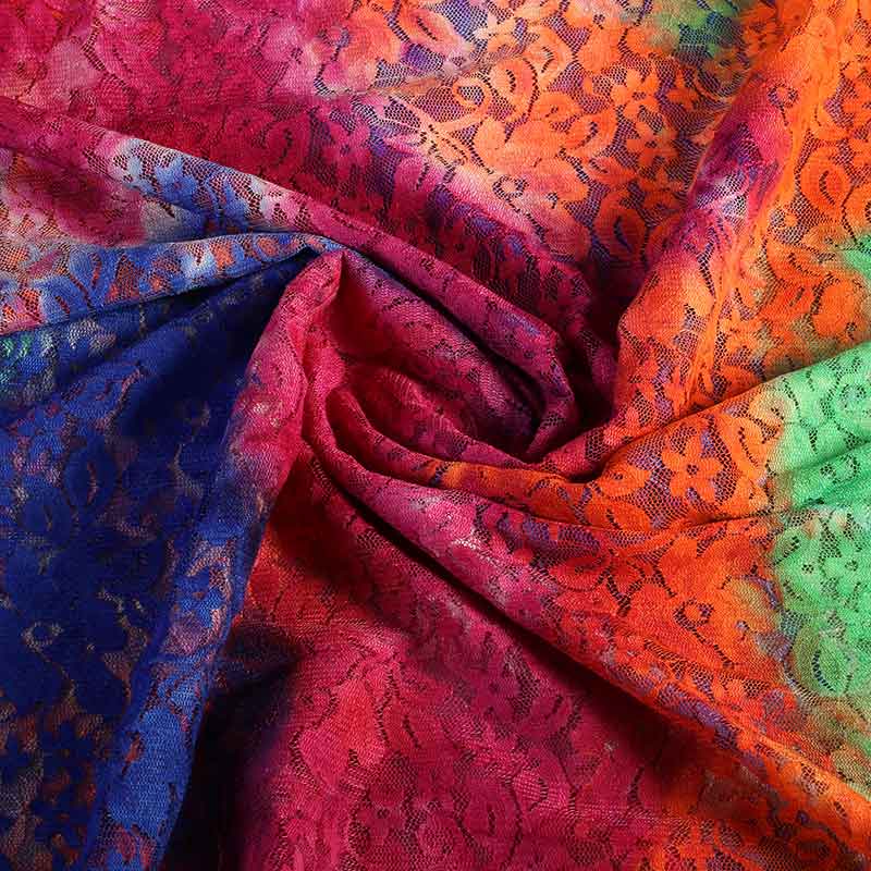 Kant stretch stof tye dye multicolor