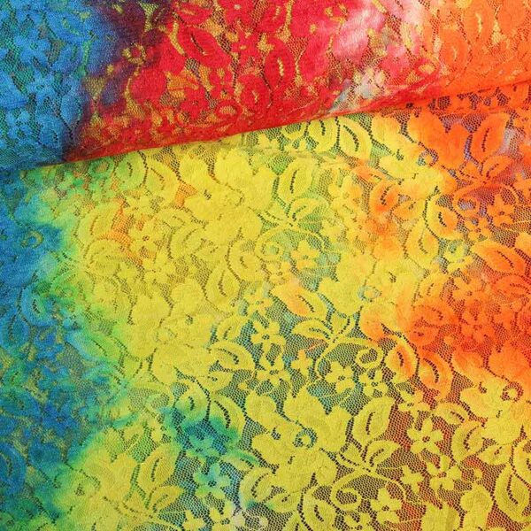 Kant stretch stof tye dye multicolor