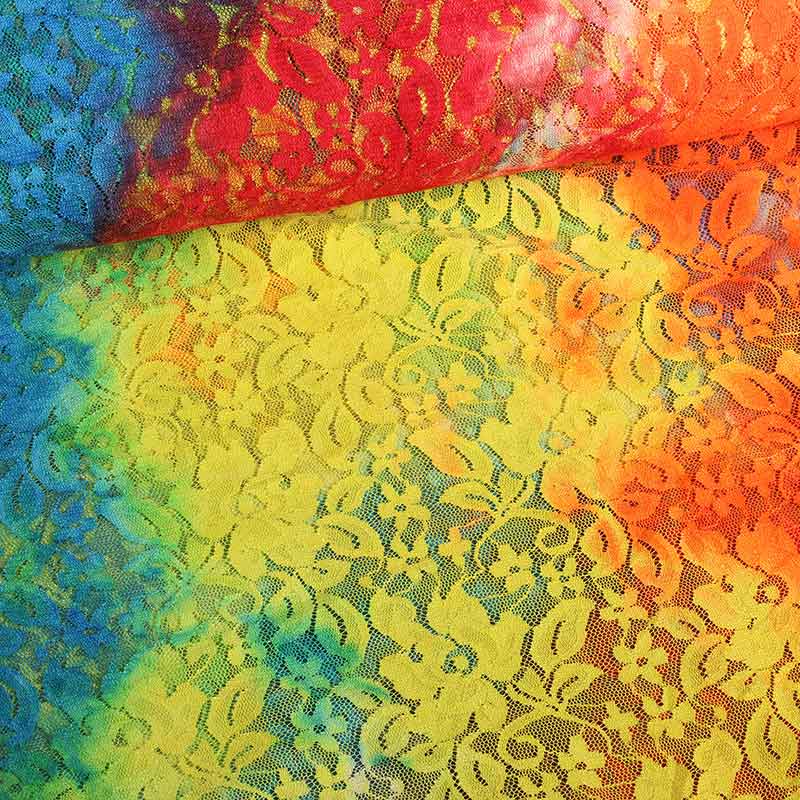 Kant stretch stof tye dye multicolor