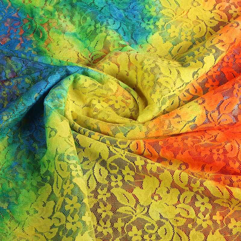 Kant stretch stof tye dye multicolor