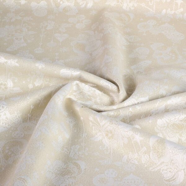 Kerstman jacquard stof goud