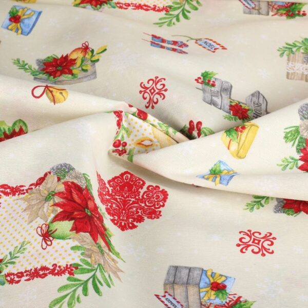 Ottoman stof kerst multicolor