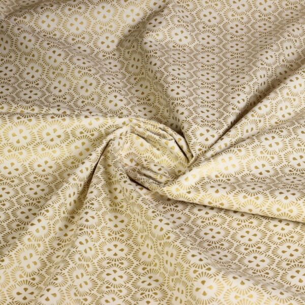 Poplin fantasie stof kerst beige