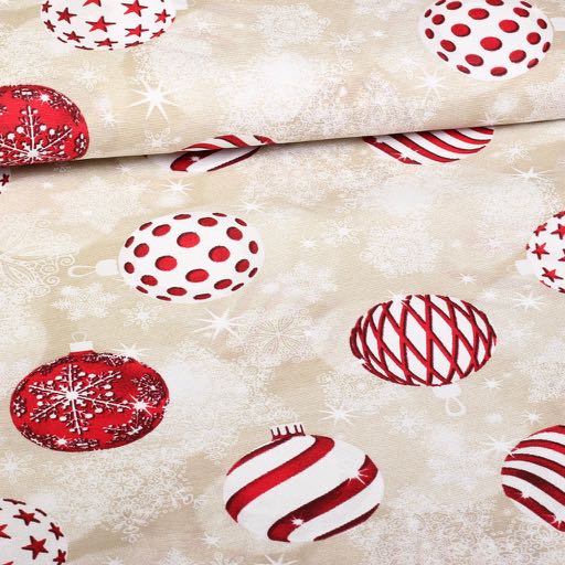 Kerstballen ottoman stof