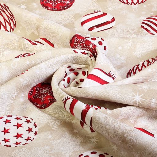 Kerstballen ottoman stof