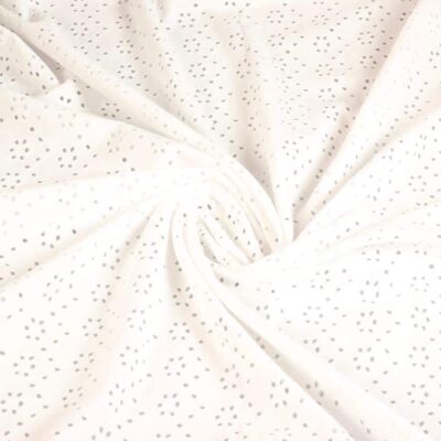 Jersey broderie stof wit