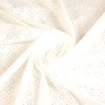 Jersey broderie stof off-white