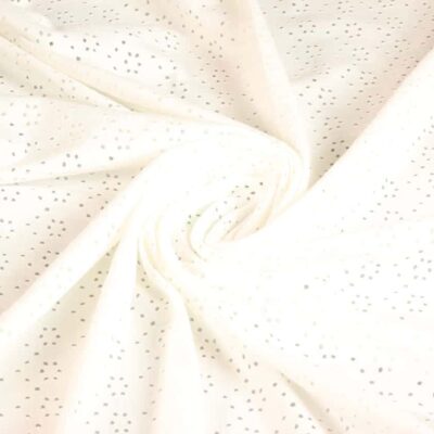 Jersey broderie stof off-white
