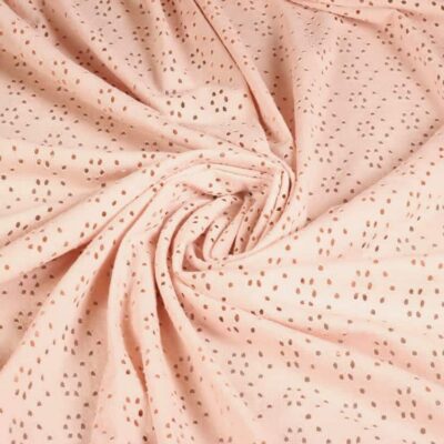 Jersey broderie stof oud roze