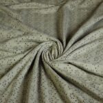 Jersey broderie stof army groen