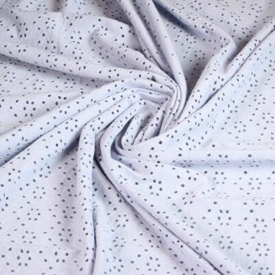 Jersey broderie stof lavendel