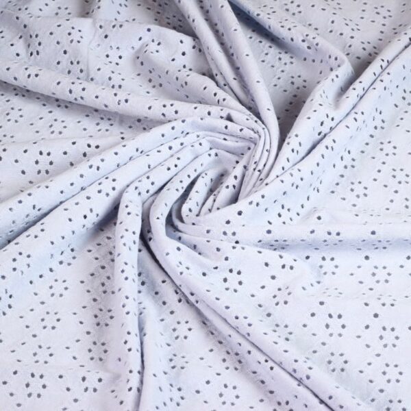 Jersey broderie stof lavendel