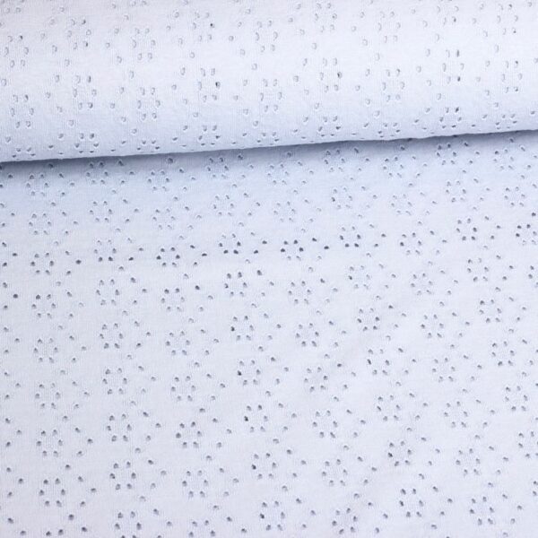 Jersey broderie stof lavendel
